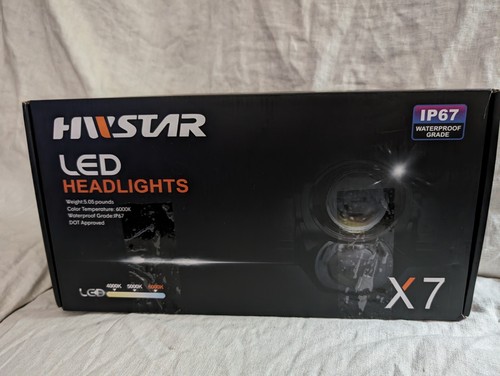 Hwstar X7 LED Headlights IP67 Waterproof Grade LED 6000K D1