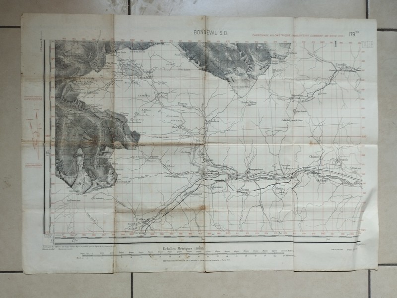 Carte GÃ©Ographie De L'ArmÃ©E Bonneval 1930