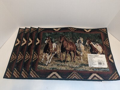 Set 4 Mohawk Home Tapestry Placemats Art By C. Cummings -  Evening Gold 18''x13''