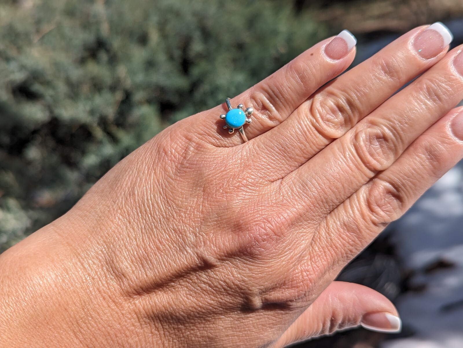 指輪・リング wing bling 14k Janthi Lucky Turtle Natural Stone Ring 14K Solid Tri Color Gold Turtle Ring, Unique Ring, Dainty