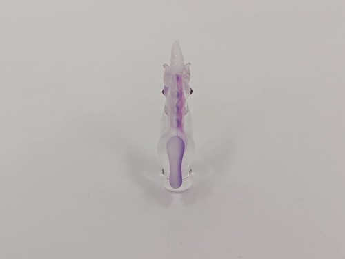 Sparkle Unicorn Glass Tiny Figurine Miniature with Eye Crystals and Pink Maine