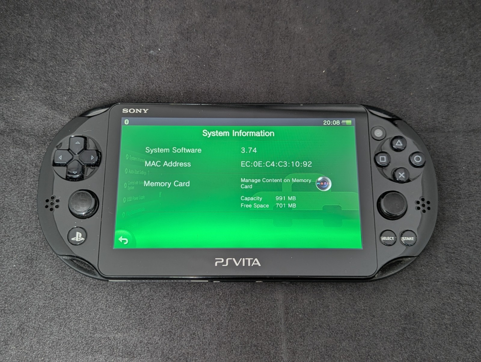 L3853 Sony PS Vita PCH-2000 console Black Handheld system