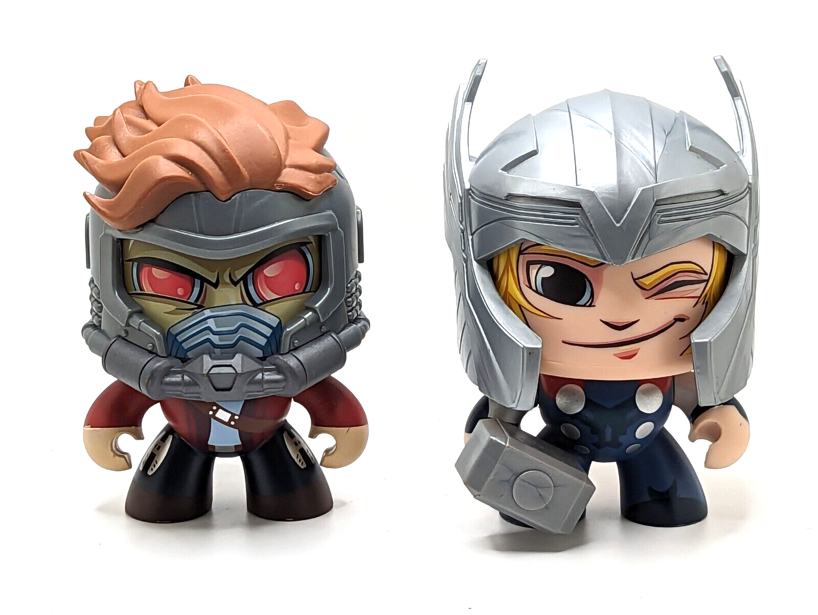 Lot of 2 Marvel Mighty Muggs Face Changing Thor and Star