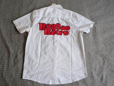 Reggae Retro Shirt Adult Medium White NYC Dance Party Lee Uniform Work Shirt
