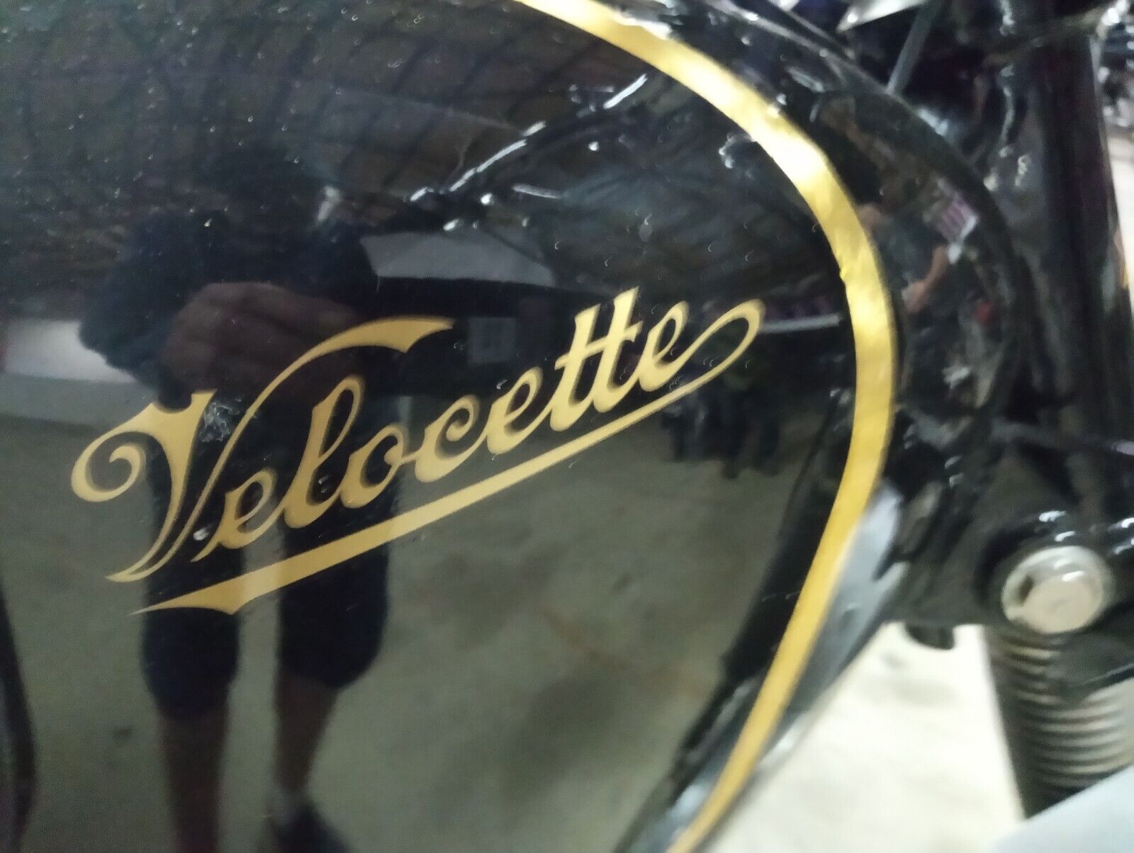 Velocette script logo 3-3/4 x 1-1/8