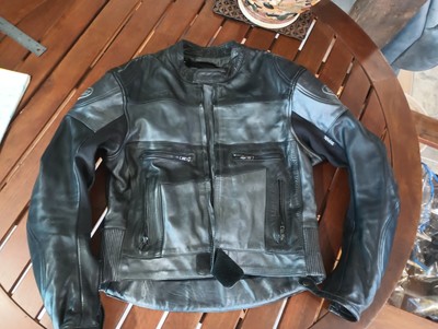 Size 44 Bell Motorcycle Racing Safety Gear Kevlar Leather Jacket Vented & Padded