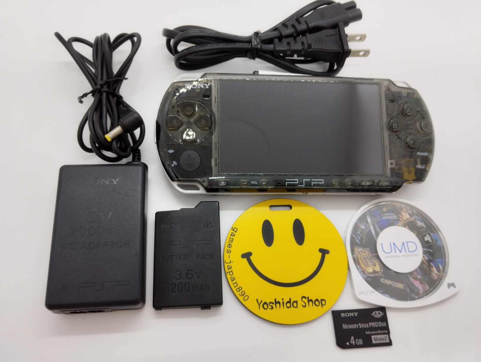 Sony PSP 3000 System w/ Charger,battery Clear color Region