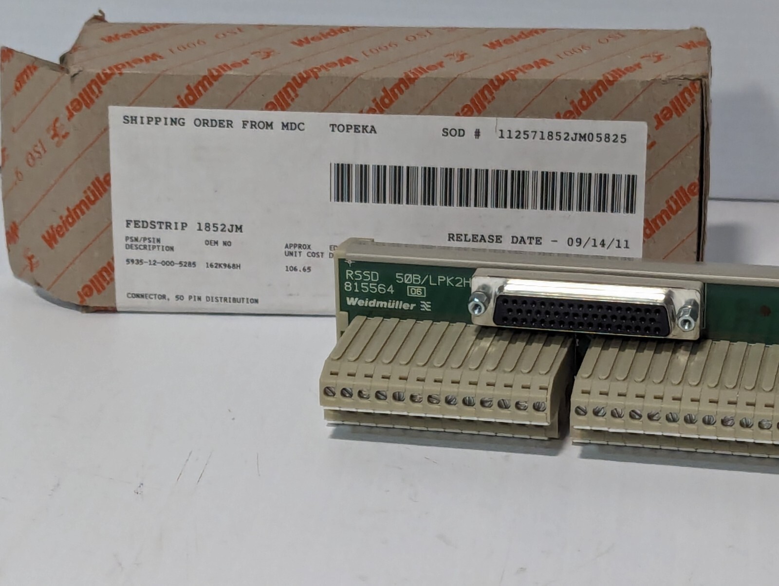 Weidmuller RSSD 50B/LPK2H Terminal Block | eBay