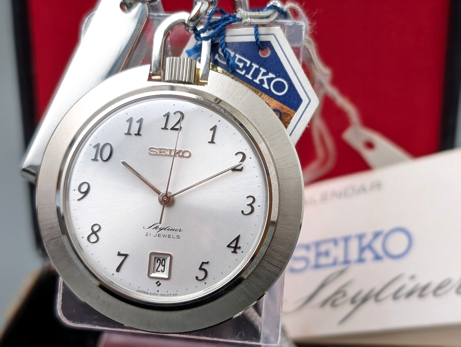 Mint] 1969 Seiko Skyliner pocket watch Manual Wind ref 6102-0010