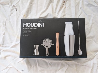 Houdini Bar Set (Boston Shaker, Double Jigger, Bar Spoon, Muddler, Strainer)
