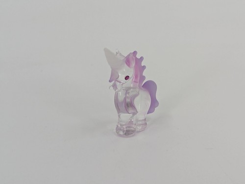 Sparkle Unicorn Glass Tiny Figurine Miniature with Eye Crystals and Pink Maine