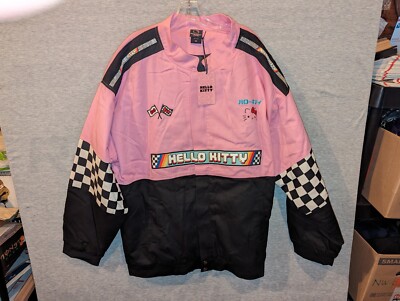 Hello Kitty Pink Racing Jacket Sanrio NEW WITH TAG Size 4XL, Embroidered
