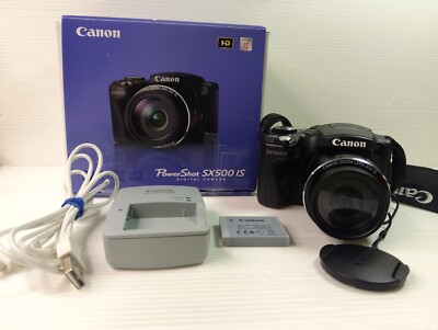 Canon PowerShot SX500 IS 16.0MP Digital Camera & Box / Fully Tested & Working 