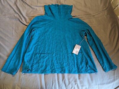 NWT habitat waterfall knit cowl pullover top teal size L