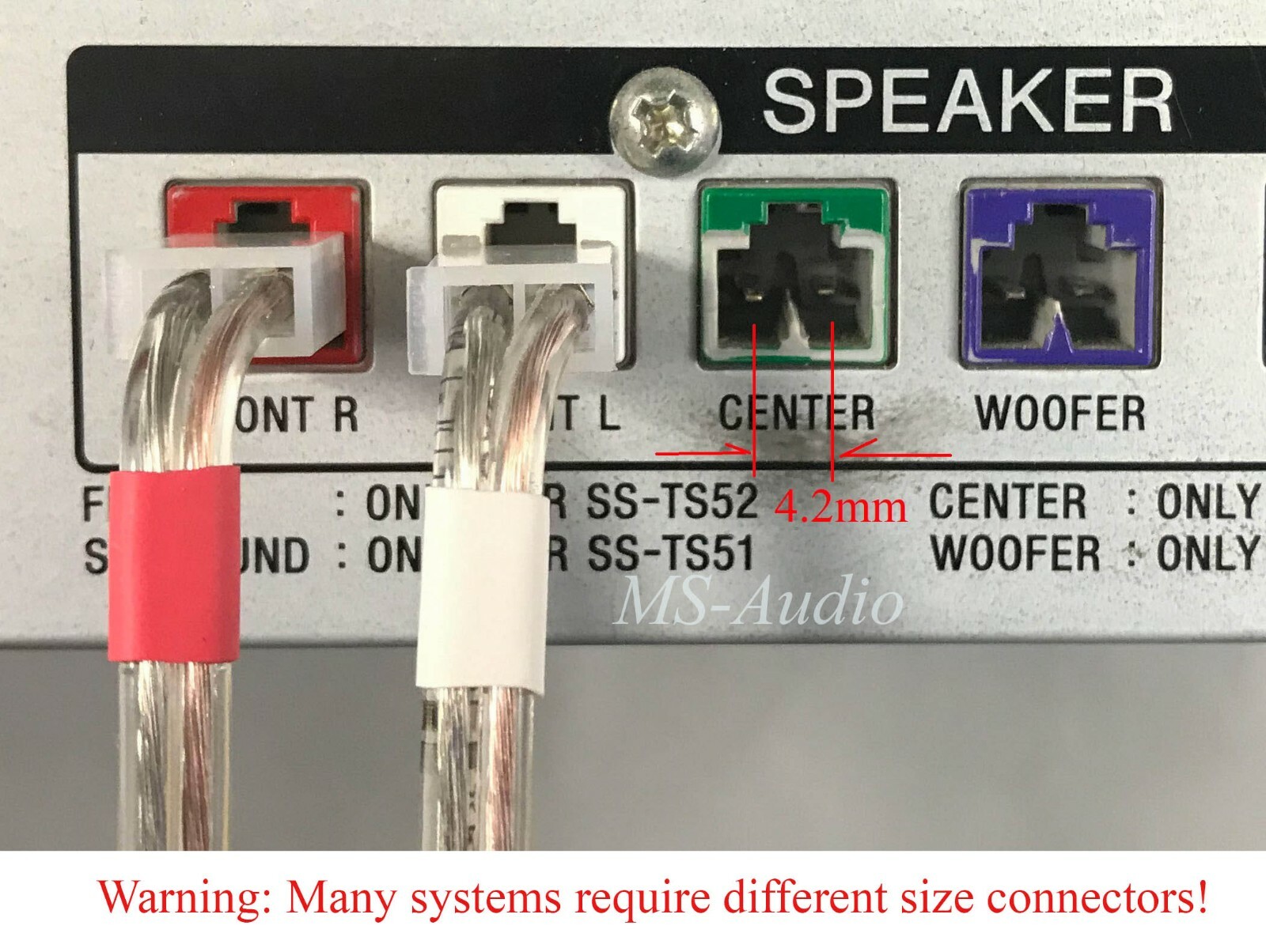 speaker cable/wire plug/connectors 
