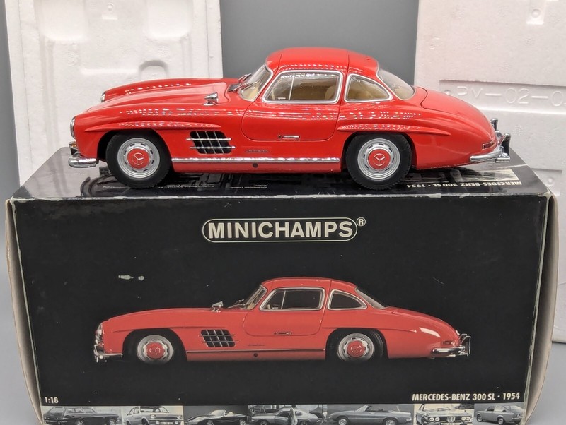 Modellautos 1:18 Minichamps Mercedes Benz 300 Sl 1954 Gullwing FlÃ¼GeltÃ¼Ren Ovp
