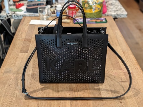 トートバッグ KARL LAGERFELD Women Bags A1W30229 999 Black Karl Lagerfeld K/Circle perforated-logo Tote Bag | Black