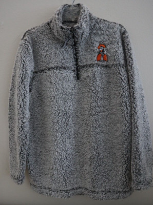 Boxercraft Women's Sz M Gray OSU Cowboys Sherpa Fleece  1/4 Zip Pullover $65