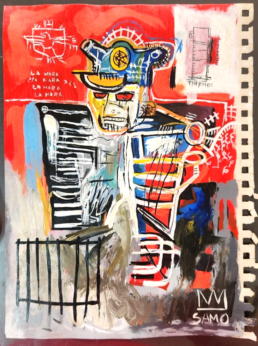 Jean-Michel Basquiat, Painting on paper (Handmade) signed