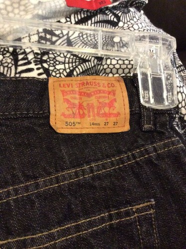 LEVIS BOYS 27X27 SIZE 14 505 JEANS STRAIGHT VERY NICE BLACK