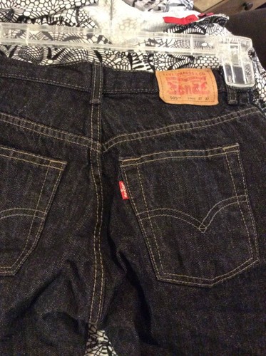 LEVIS BOYS 27X27 SIZE 14 505 JEANS STRAIGHT VERY NICE BLACK