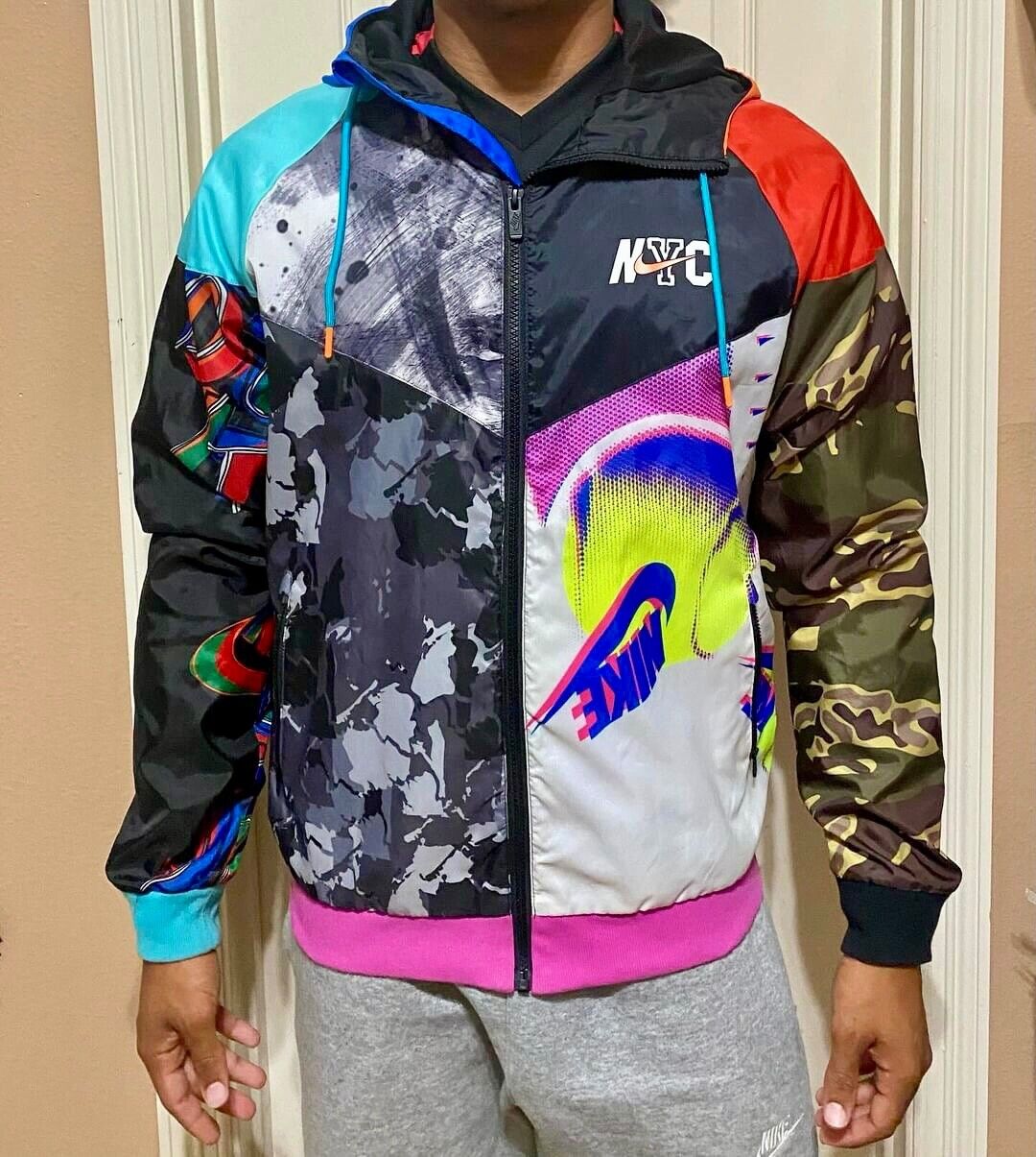 Rare Nike Windrunner Jacket NYC Multicolor Nylon Glanz Black White Yellow Medium | eBay Rare Nike Windrunner Jacket NYC Multicolor Nylon Glanz Black White Yellow Medium | eBay