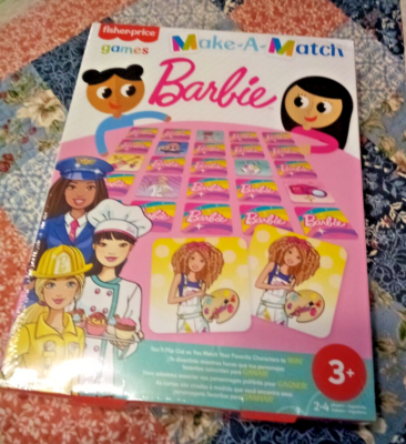 Fisher Price Make A Match Card Game with Barbie Doll Theme NEW