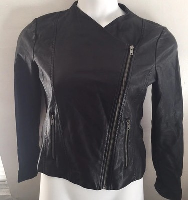 BB Dakota Black Vegan Soft Leather Feeny Jacket Women s Zip Up SMALL SHIPS FREE