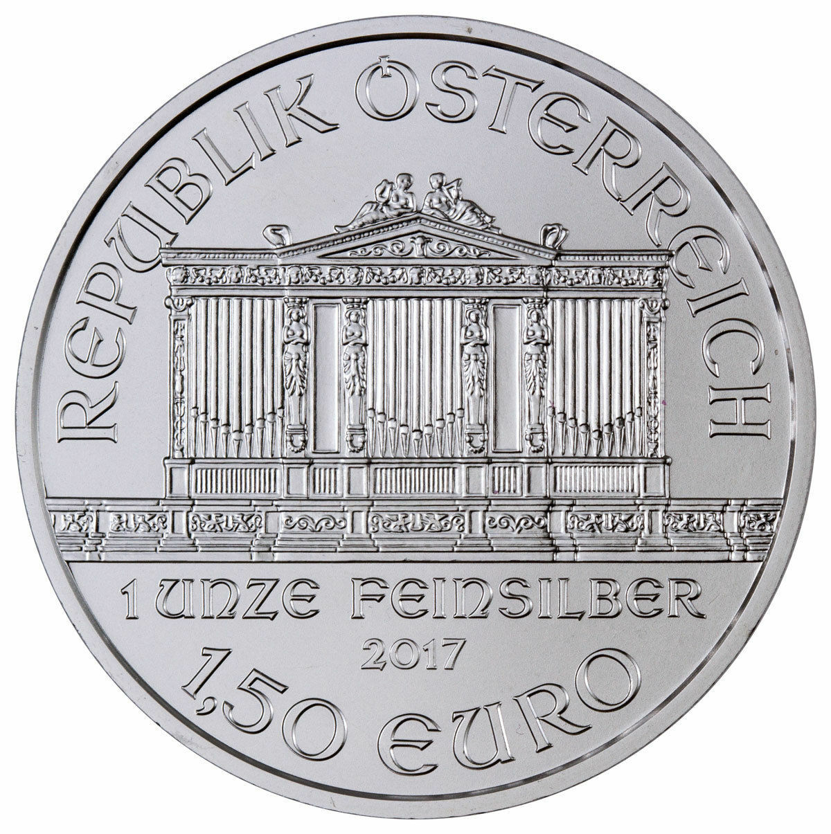 2017 1 OZ SILVER -  BU ROUND -  WIENER PHILHARMONIKER - AUSTRIA