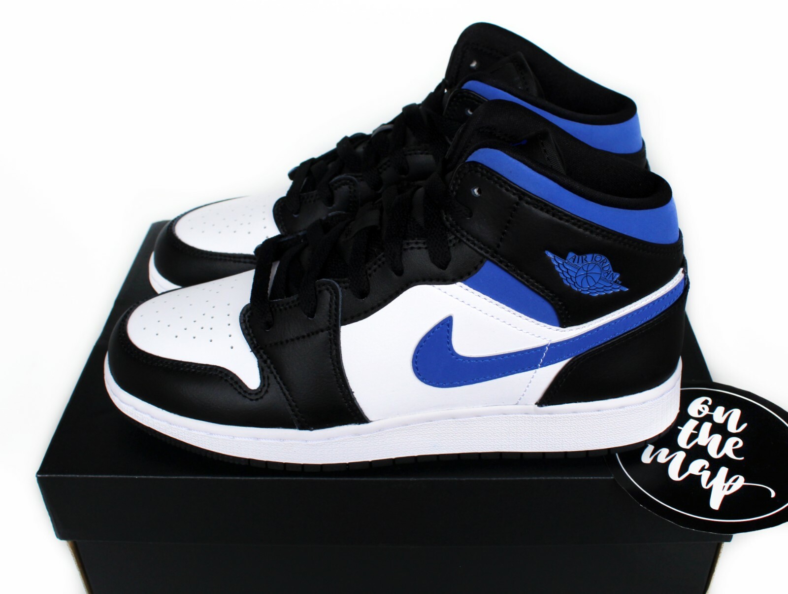 blue black and white jordan 1 finish line