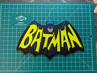 Batman cape logo 3D printed 1966 TV show classic wall mount display