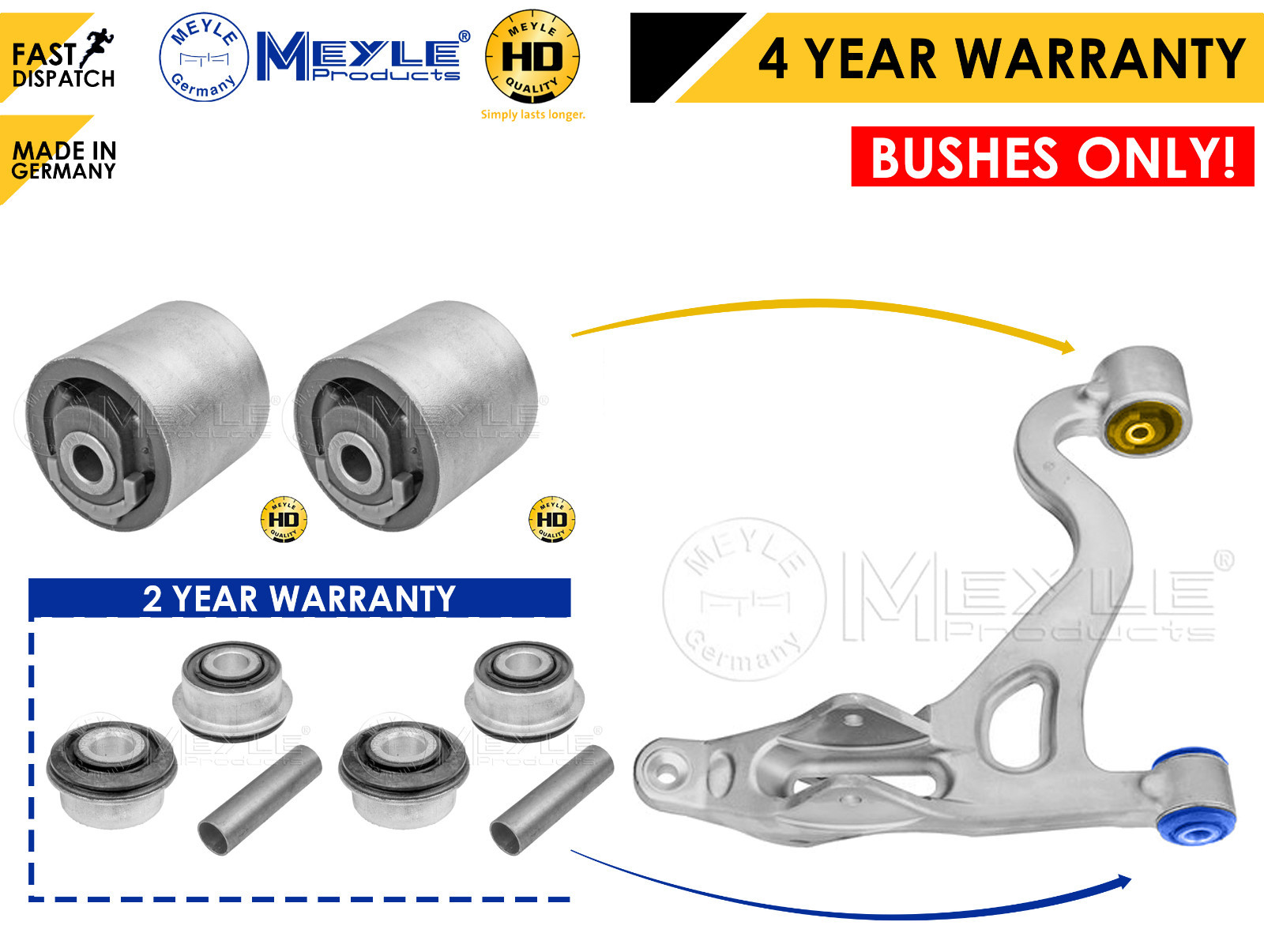 FOR JAGUAR S TYPE FRONT SUSPENSION LOWER WISHBONE CONTROL ARM BUSH