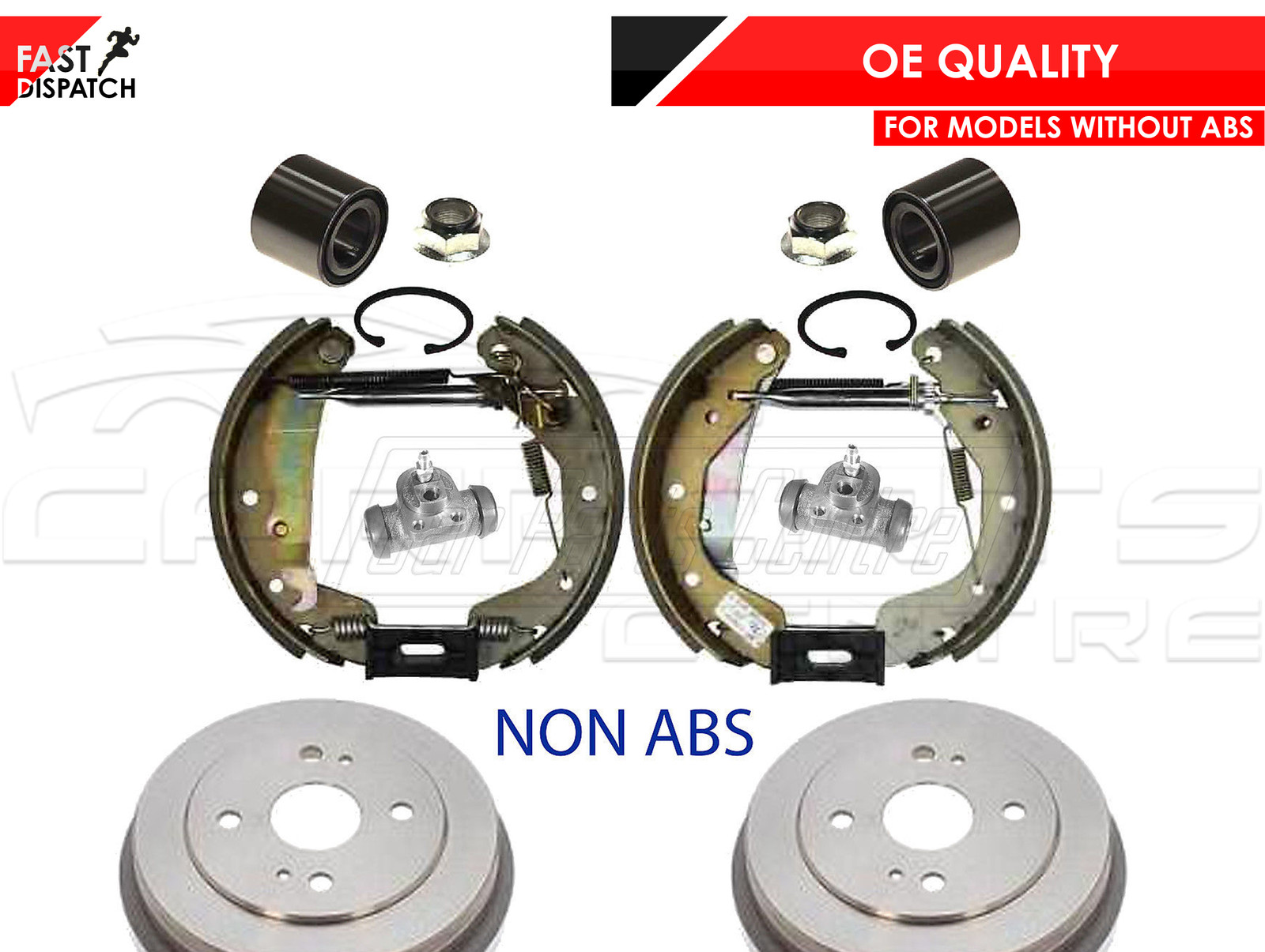 FOR VAUXHALL CORSA C REAR BRAKE DRUMS SHOES ADJUSTER WHEEL BEARINGS