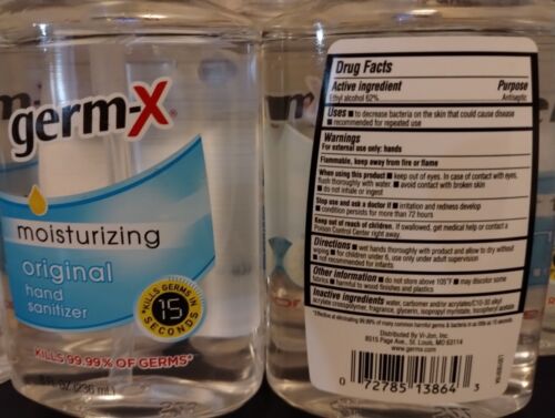 LOT OF 12 bottles Germ-X Moisturizing Hand Sanitizer 8 oz with Pump