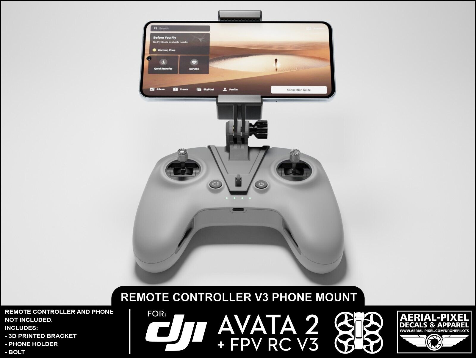 DJI FPV Remote Controller 3 Phone Mount For DJI Avata 2 and Neo Remote DJI FPV Remote Controller 3 Phone Mount For DJI Avata 2 and Neo Remote
