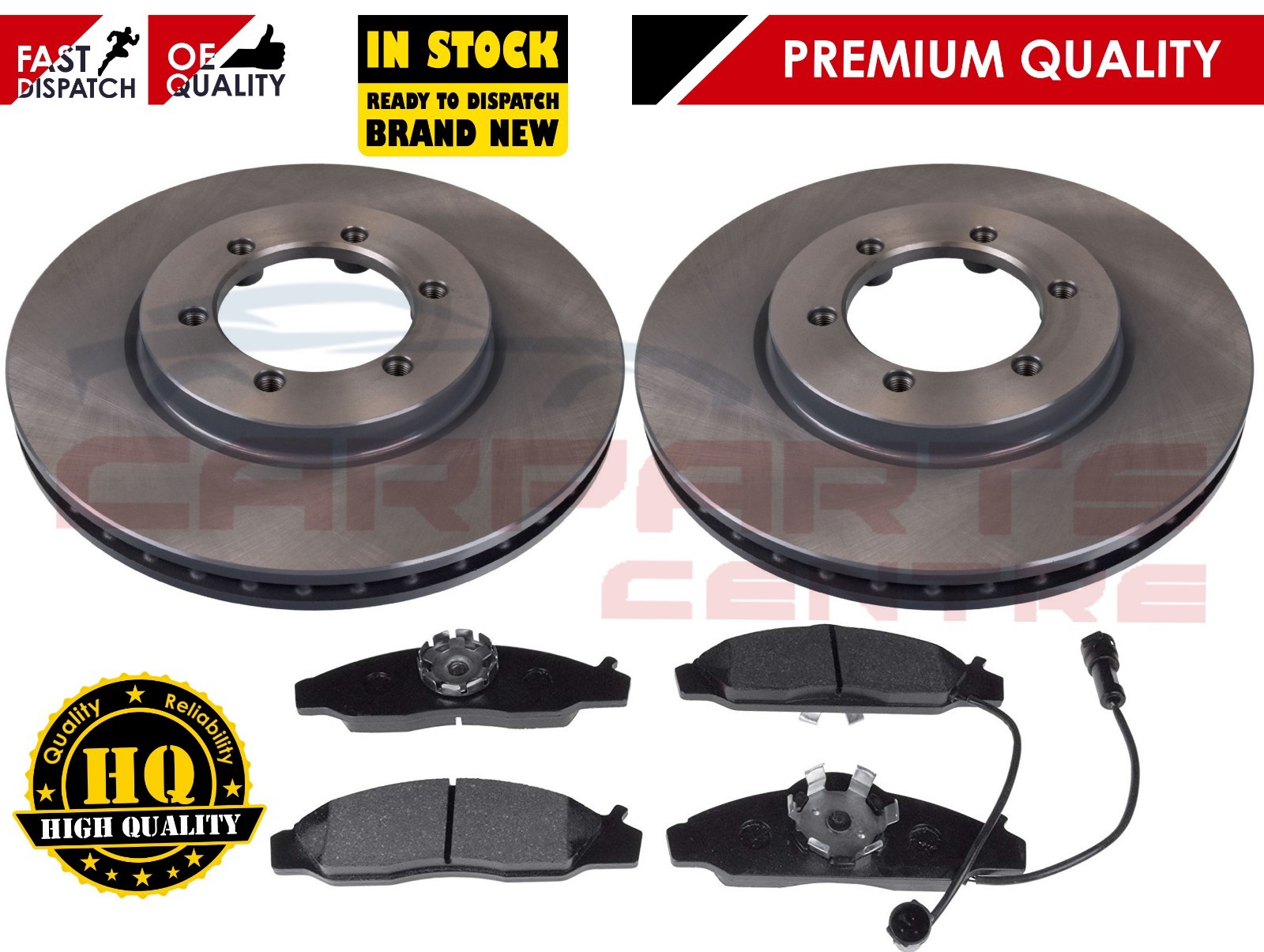 FOR SSANGYONG MUSSO FRONT VENTED BRAKE DISCS PAD PADS SET NO WIRE 2.3 2
