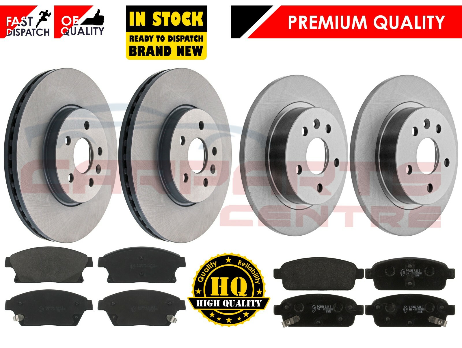 FOR VAUXHALL MOKKA 20122017 FRONT & REAR BRAKE DISCS PADS SET NEW