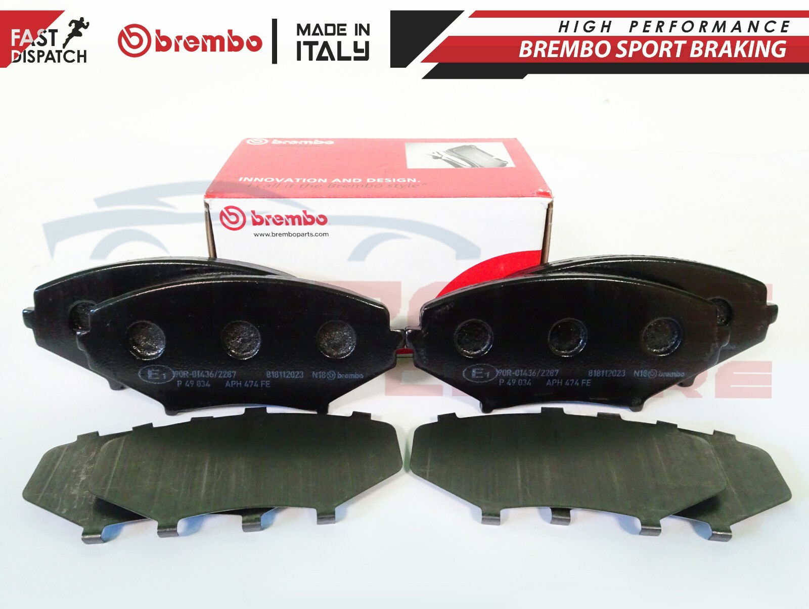 FOR MAZDA RX8 RX8 20032008 FRONT REAR BREMBO BRAKE PADS SET P49034