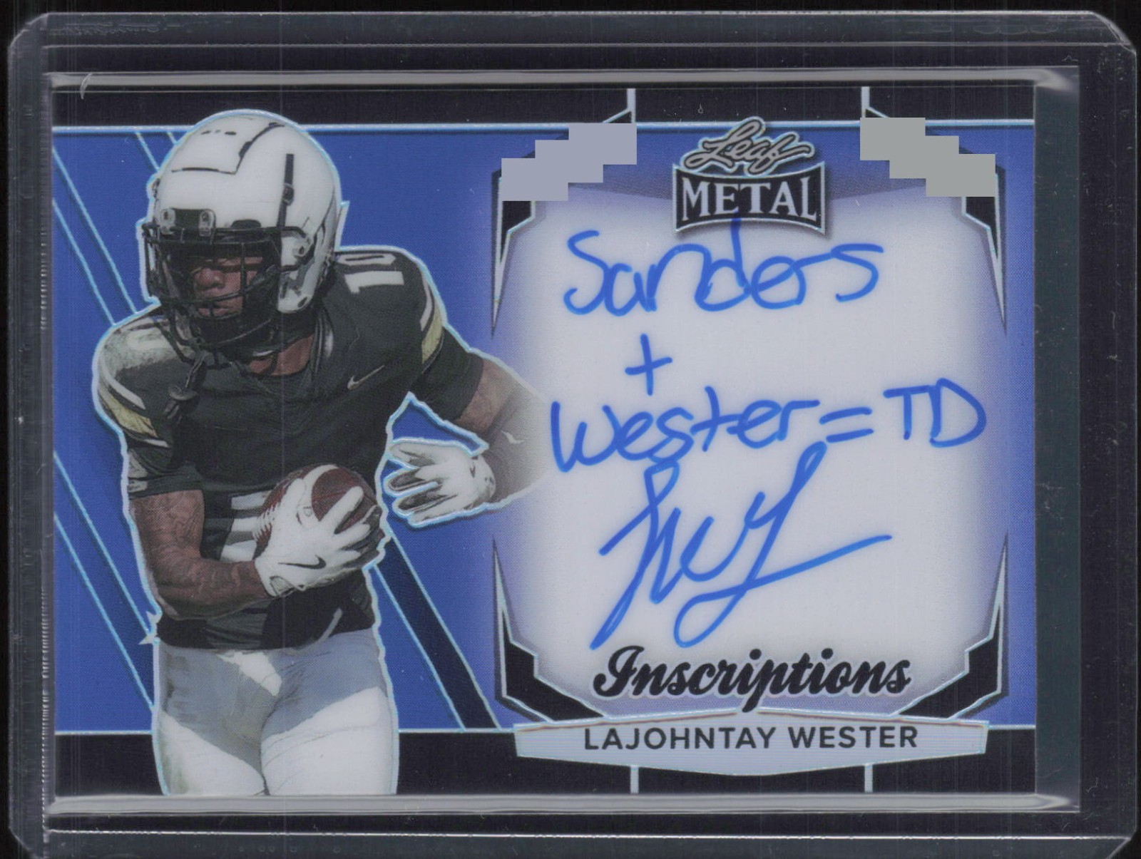2024 Leaf Metal Inscriptions Prismatic Blue Lajohntay Wester 43/100 Auto