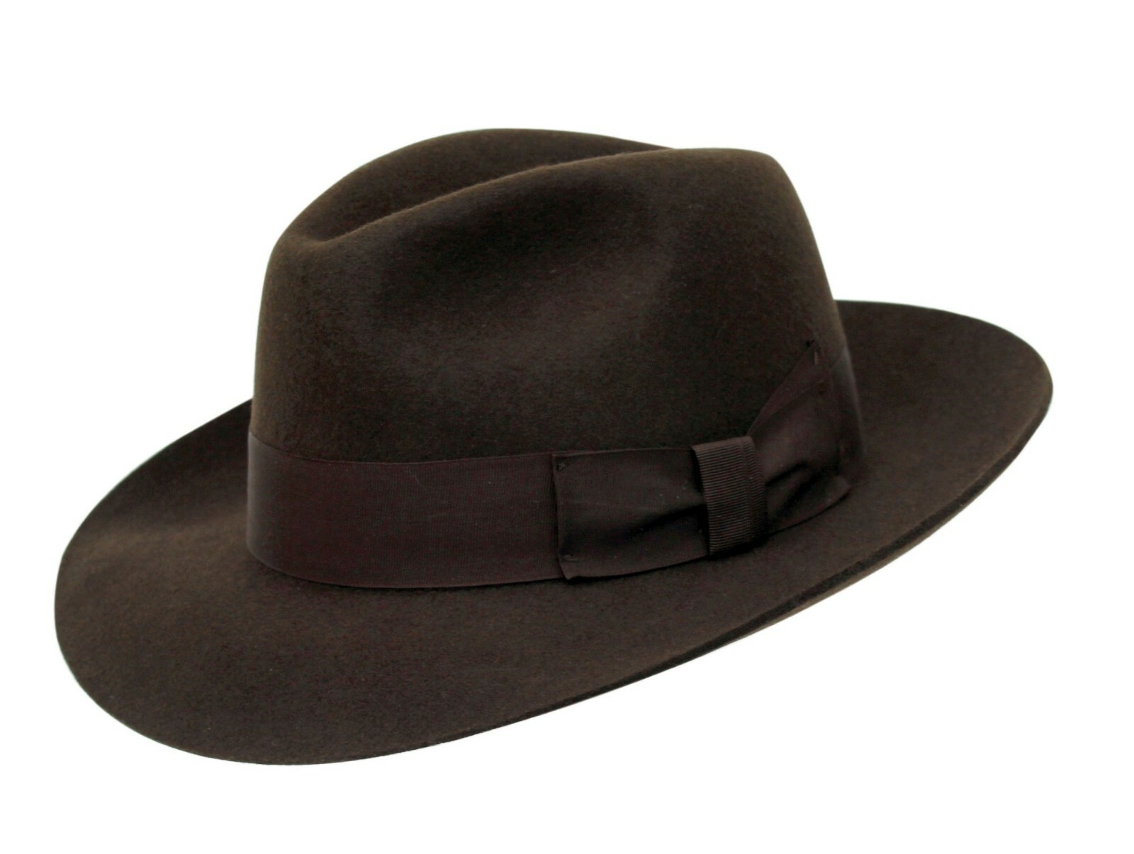 brown trilby hat
