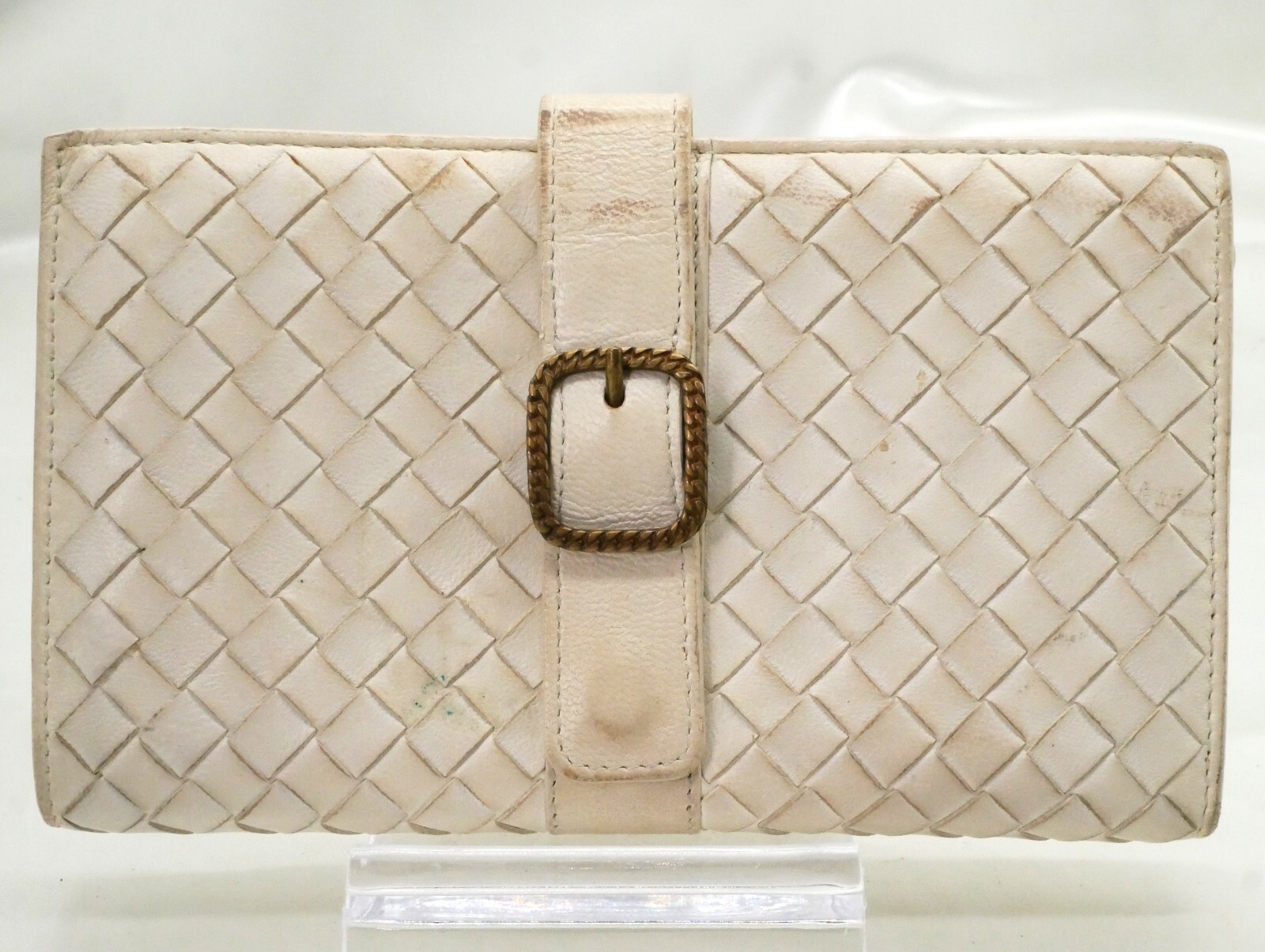 Bottega Veneta Intrecciato Bi-fold Long Wallet Purse White