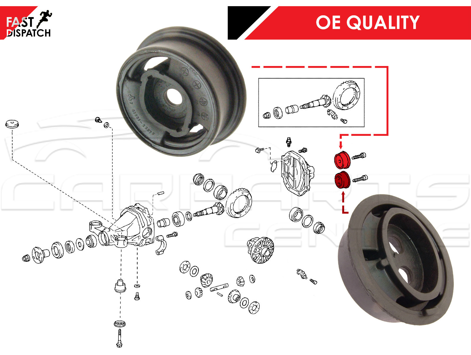 FOR LEXUS IS200 IS300 REAR UPPER LOWER DIFF ARM DIFFERENTIAL MOUNTING