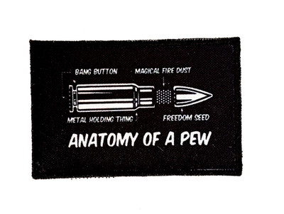 Patch MORALE 5x8cm "ANATOMY OF A PEW" Broderie PRINT Design Fun Militaire