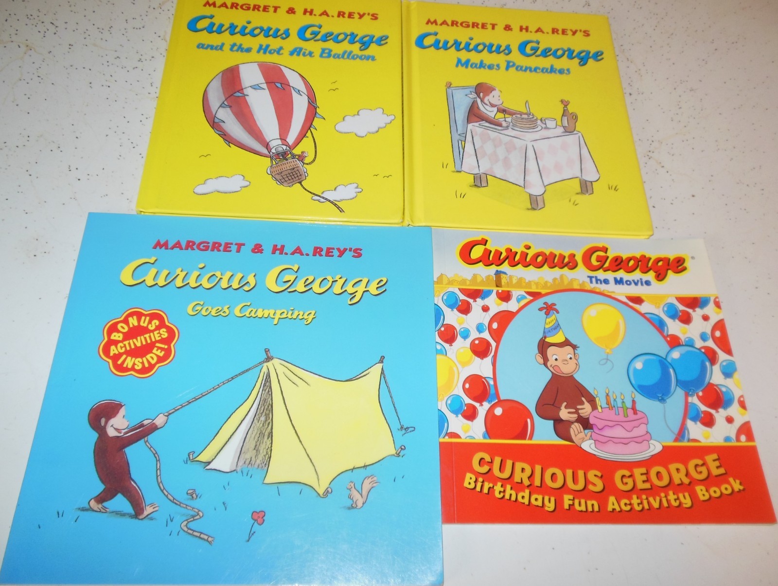 Curious George Lot Children Preschool Reading Monkey Camping Pizza Kite Balloon