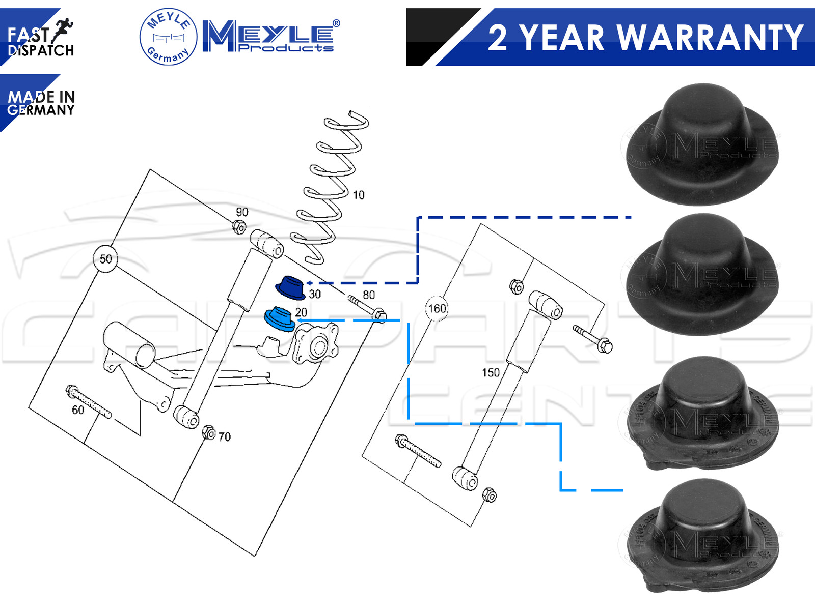 FOR MERCEDES ACLASS W168 9704 REAR COIL ROAD SPRING BASE PLATE RUBBER