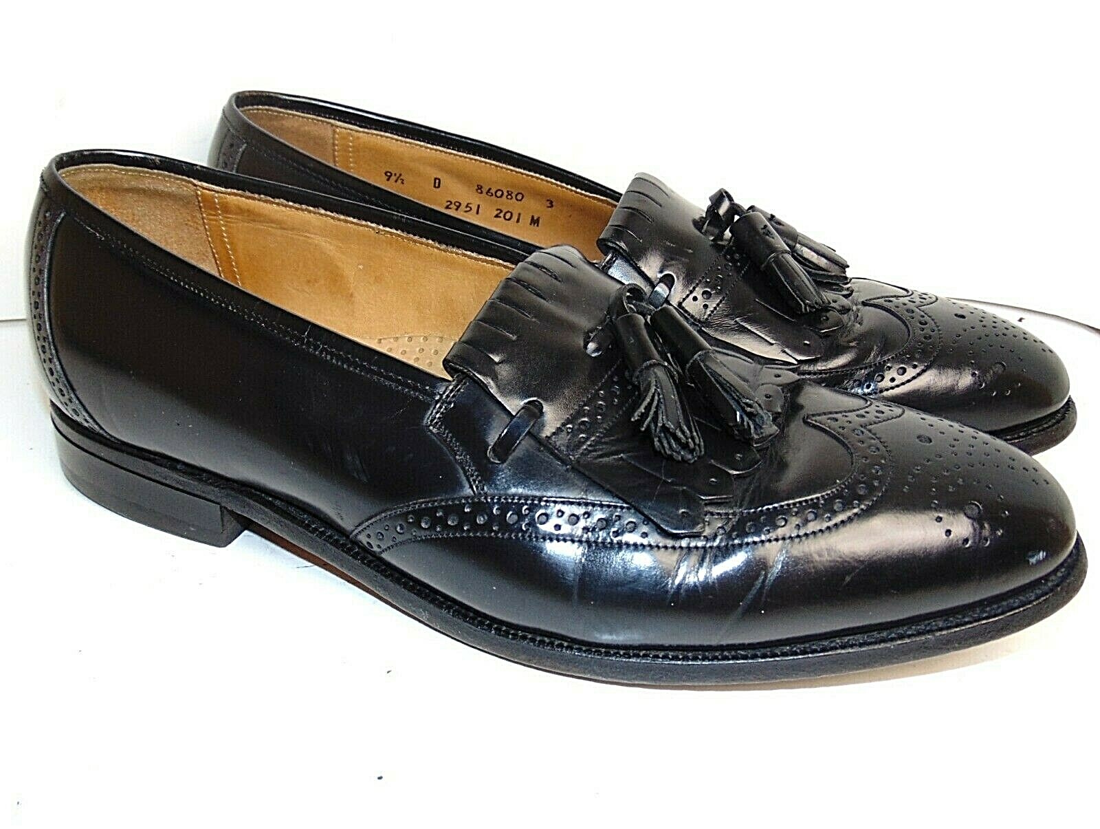 美品 JOHNSTON & MURPHY OPTIMAタッセルローファー 9.5 JOHNSTON & MURPHY OPTIMA 9.5 D BLACK KILTIE TASSEL LOAFERS