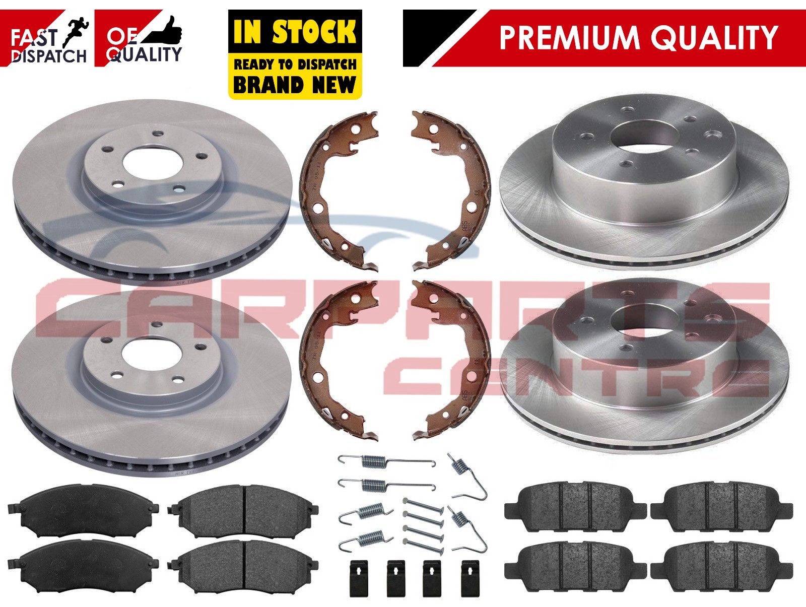 FOR NISSAN QASHQAI +2 QASHQAI+2 0814 FRONT REAR BRAKE DISCS PADS SHOES