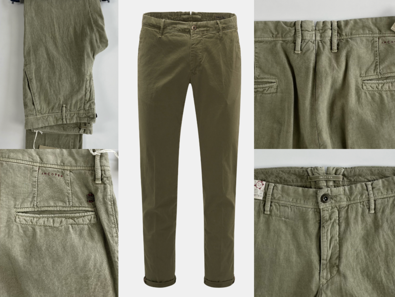 【takです】INCOTEX Slacks Linen Trousers Incotex SLA CKS Striped Linen Pants Trousers Tapered Fit