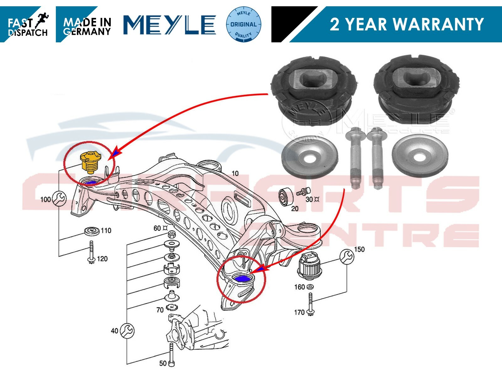 Pour mercedes e classe W210 S210 97-03 essieu arrière pour moto moyeu avant bush bague