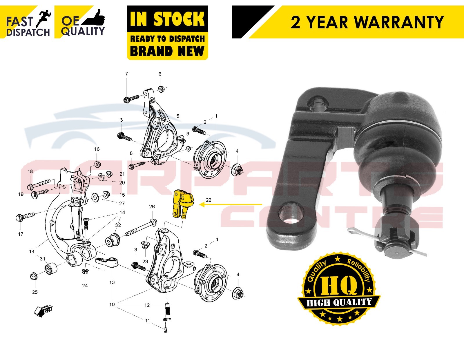 FOR VAUXHALL ASTRA J GTC INSIGNIA FRONT SUSPENSION UPPER HUB BALL JOINT